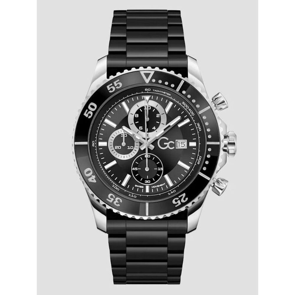 GC Ceramic Sport Watch with Chronograph and Sapphire Crystal Men Black Watches